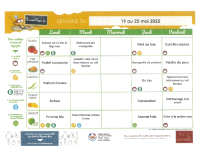 Menu du 19 au 25 Mai 2025