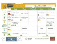 Menu du 12 au 18 Mai 2025