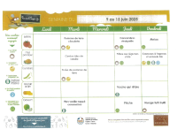 menu du 9 au 15 juin 2025
