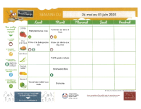 menu du 26 mai au 01 juin