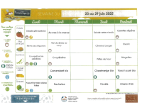 Menu du 23 au 29 Juin 2025