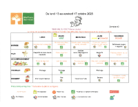 Menu du 13 au 17 octobre 2025