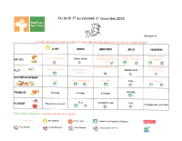 Menu du 17 au 21 novembre