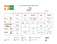 menu du 09 au 13 fevrier