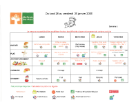 menu du 26 au 30 janvier