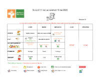 2026 – Menu DU 11 AU 15 MAI