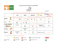 2026 – Menu DU 23 AU 27 MARS