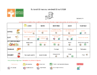 2026 – Menu DU 30 MARS AU 03 AVRIL