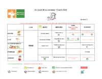 2026 – Menu du 06 au 10 avril