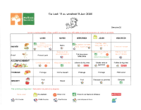 Menus du 15 au 19 juin